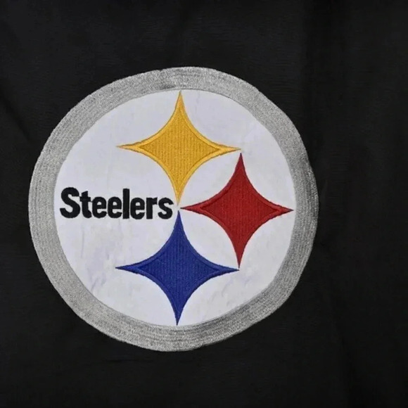 Vintage NFL Pittsburg Steelers Winter Jacket Hood Black Yellow Size Youth XXL - Picture 4 of 14
